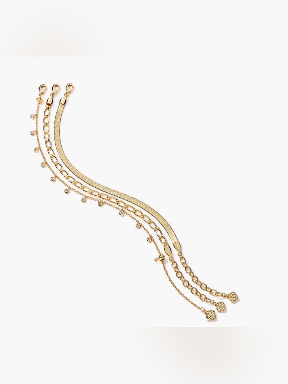 Kendra Scott “Kassie” Set of 3 Chain Bracelets in Gold - Picture 2 of 7
